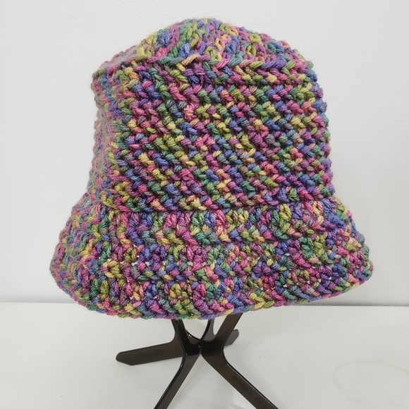 Multicolor Handmade Crochet Bucket Hat - Picture 3 of 5